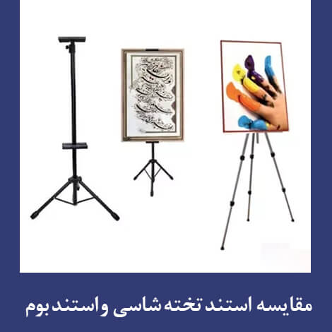 تفاوت شکل ظاهری استند پایه بوم و استند تخته شاسی چاپ ایما